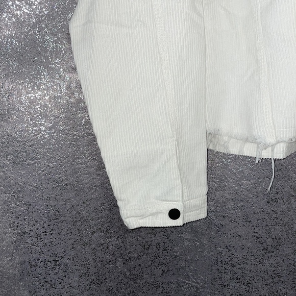 White Distressed Corduroy Jacket - Picture 3 of 5